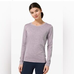 Lululemon Swiftly Relaxed Fit Long Sleeve Top Dapple Dot Slate Fuchsia Multi 4